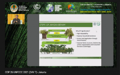 “Strategi Jangka Benah Sebagai Alternatif Solusi Untuk Keterlanjuran Sawit di Kawasan Hutan” dalam Kegiatan COP26 Virtual Expo 2021-Talkshow Session
